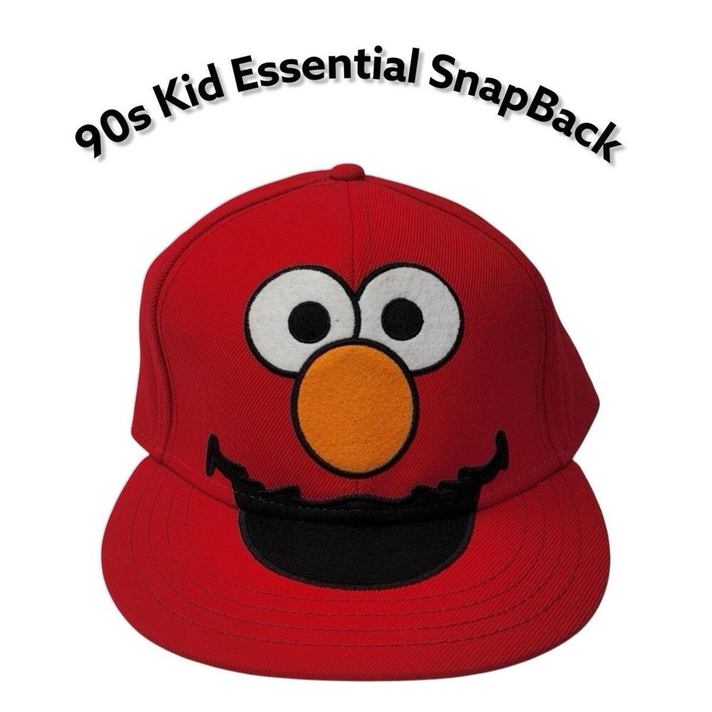Vintage Y2K Sesame Street Elmo Hat Fitted Size 7 1/2 Red Embroidered Wool 90s